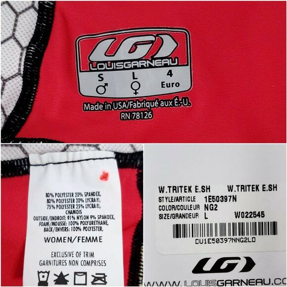 LG Louis Garneau Tritek Elite Shorts L Power Mesh Moisture Wicking New - Picture 6 of 8